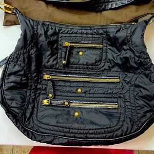 Tod's Nylon Patent Leather 3 Pocket Front Hobo